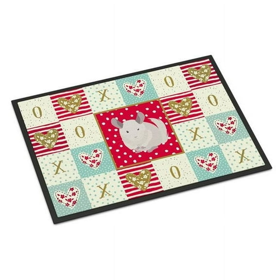 24 x 36 in. White Dominant Chinchilla Love Indoor or Outdoor Mat