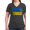Charcoal, variant on CafePress - Flag Of Ukraine T Shirt - Women's V-Neck Dark T-Shirt