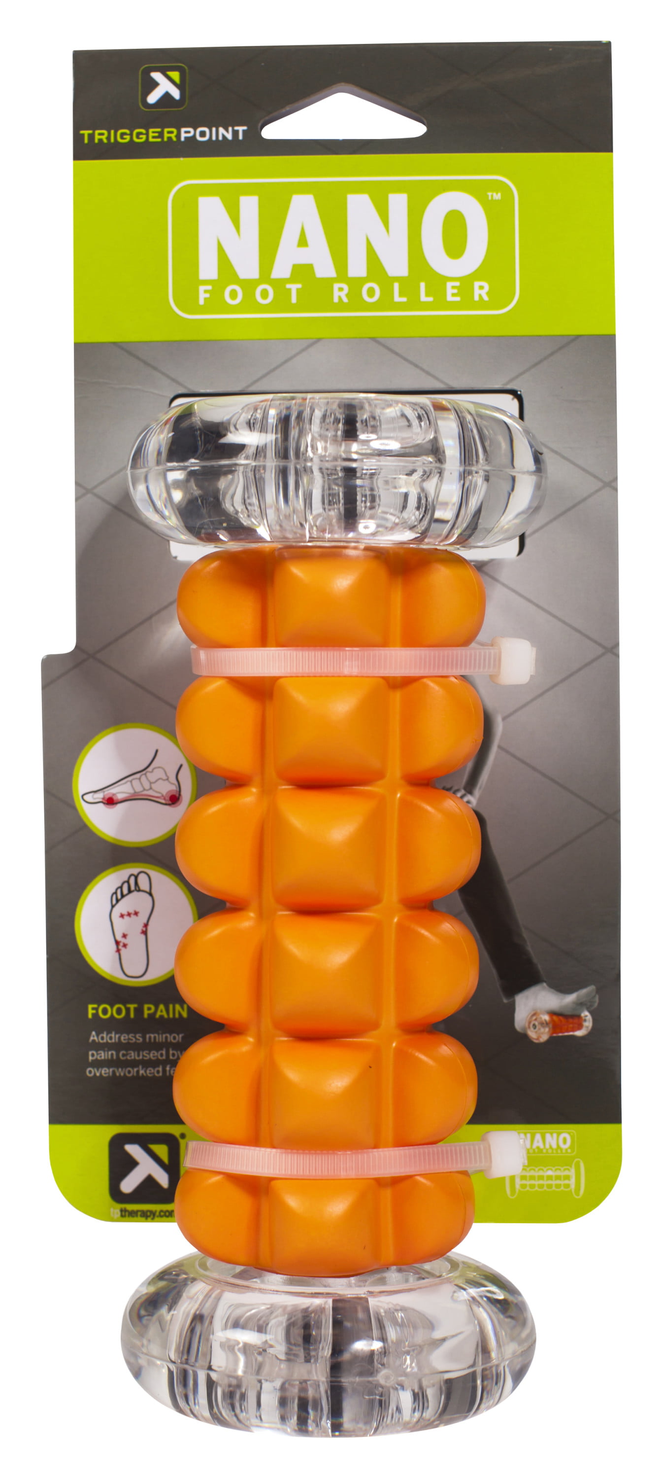 Portable and Versatile Foam Roller Orange Portable Self Massage TriggerPoint Performance Nano Foot Roller Foot Massage 11''/28cm 