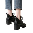 thumbnail image 4 of Willtoo Women's Lace Up Ankle Boots Pointed Toe Vintage Faux Leather Short Booties Chunky Heel Fashion Shoes Casual Dress Ankle Boot for Fall Winter Daily Wear, 4 of 4
