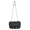 thumbnail image 2 of Bolsa Bolso bandolera de piel sintética con tachuelas y solapa Bolso de hombro con cadena sólida para mujer (Negro) Ehuebsd Nuevos Originales, 2 of 9