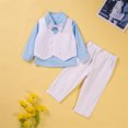 thumbnail image 2 of TAIAOJING Toddler Baby Girl Boy Clothes Clothes 3Pc Gentleman Suit Bowtie Long Sleeve Shirt + Vest + Pants Set Outfits 4-5 Years, 2 of 7
