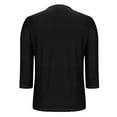 thumbnail image 3 of Chiccall Women's 3/4 Sleeve T-shirts Pleated Front V Neck Basic Pullover Tops, 3 of 6