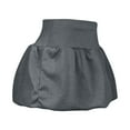 thumbnail image 5 of Women's Trendy Bubble Skirts Solid Color Mini Skirt High Elastic Waisted Skort Tummy Control Shorts Wide Leg Balloon Skorts Ruffled Pleated Short Skater Skirts, 5 of 5