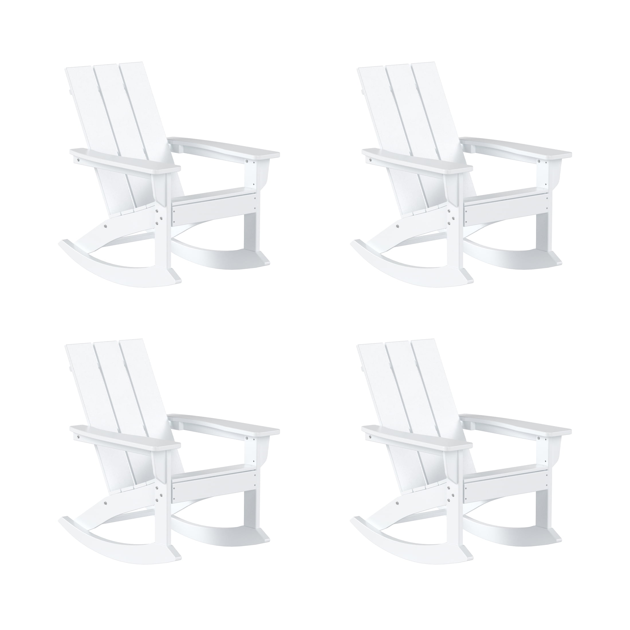 WestinTrends Ashore Patio Rocking Chairs Set of 4, All Weather Poly