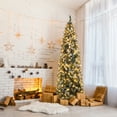 thumbnail image 6 of Resenkos 9ft Automatic Tree Structure Pointed Pencil Shape PVC Material Green Sticky White 460 Lights Warm Color 8 Modes 1298 Branches 91 Pine Cones 91 Berries Christmas Tree, Green, 6 of 10