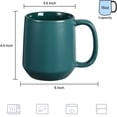 thumbnail image 4 of Ceramic Coffee Mug, 16 oz Large Coffee Cup, Tea Mug with Handle, Flat Bottom Mug for Men, Women, Office, Turquoise, 4 of 6
