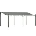 thumbnail image 2 of Outsunny 10' x 20' Outdoor Pergola Canopy, Wall-Mounted Metal Patio Canopy with Drainage Holes for Backyard, Garden, Porch, Dark Gray, 2 of 9