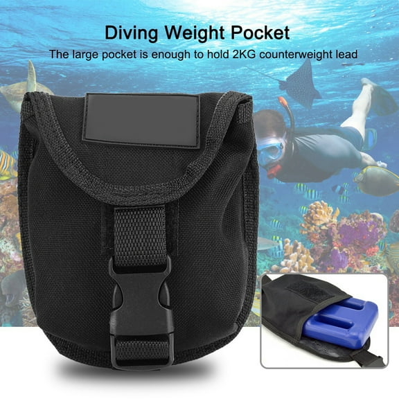 KEEP DIVING 2KG Scuba Diving Weight Belt Pocket with Quick Release Buckle (Black)