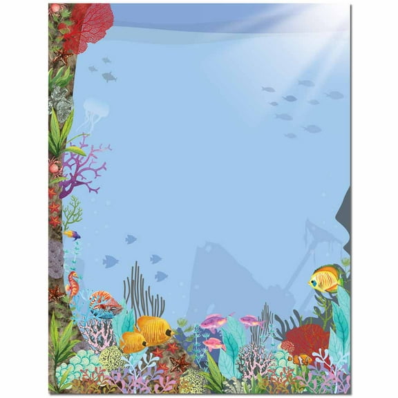 Coral Reef Letterhead Laser & Inkjet Printer Paper, 100 Sheets per Pack