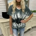 thumbnail image 2 of Pompotops Femmes Mode V-Cou à Lacets Tops Manches Courtes T-Shirt Blouse, 2 of 6