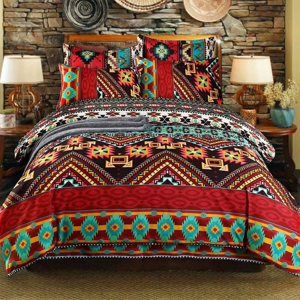 Shatex Boho Comforter Set Queen 3 Pieces All Season Bedding Queen Size ...