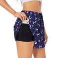 thumbnail image 3 of Running Shorts for Women, anchor lifebuoy Cute navyblue Workout Athletic Shorts with Pockets, Lounge Yoga Shorts Women, 3 of 7