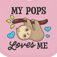 thumbnail image 4 of Inktastic My Pops Loves Me with Sloth and Hearts Boys or Girls Baby Bib, 4 of 4