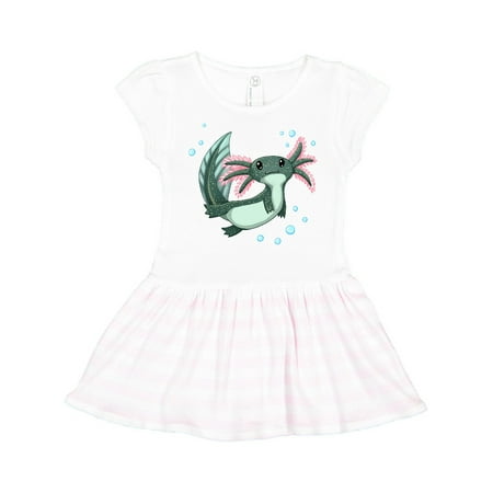 

Inktastic Cute Axolotl swimming with bubbles Gift Toddler Girl Dress
