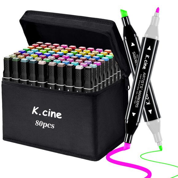 Marcadores K.CINE 80 de doble punta, alcohol, colores permanentes