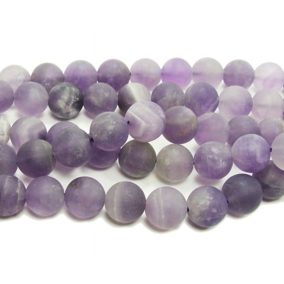 8mm 15.5" Strand Amethyst Matte Round Beads Genuine Gemstone Natural Jewelry Making