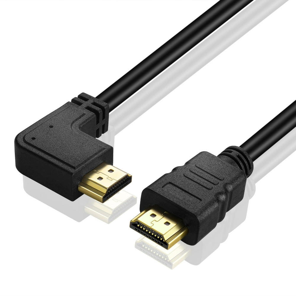 HDMI Cable Left Angle 90 Degree (3FT) High Speed HDMI 2.0 Cord, Supports UHD 4K 60hz 2K 2160p