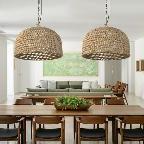 UEEYAC Japanese Wabi-sabi Restaurant Rope Pendant Light
