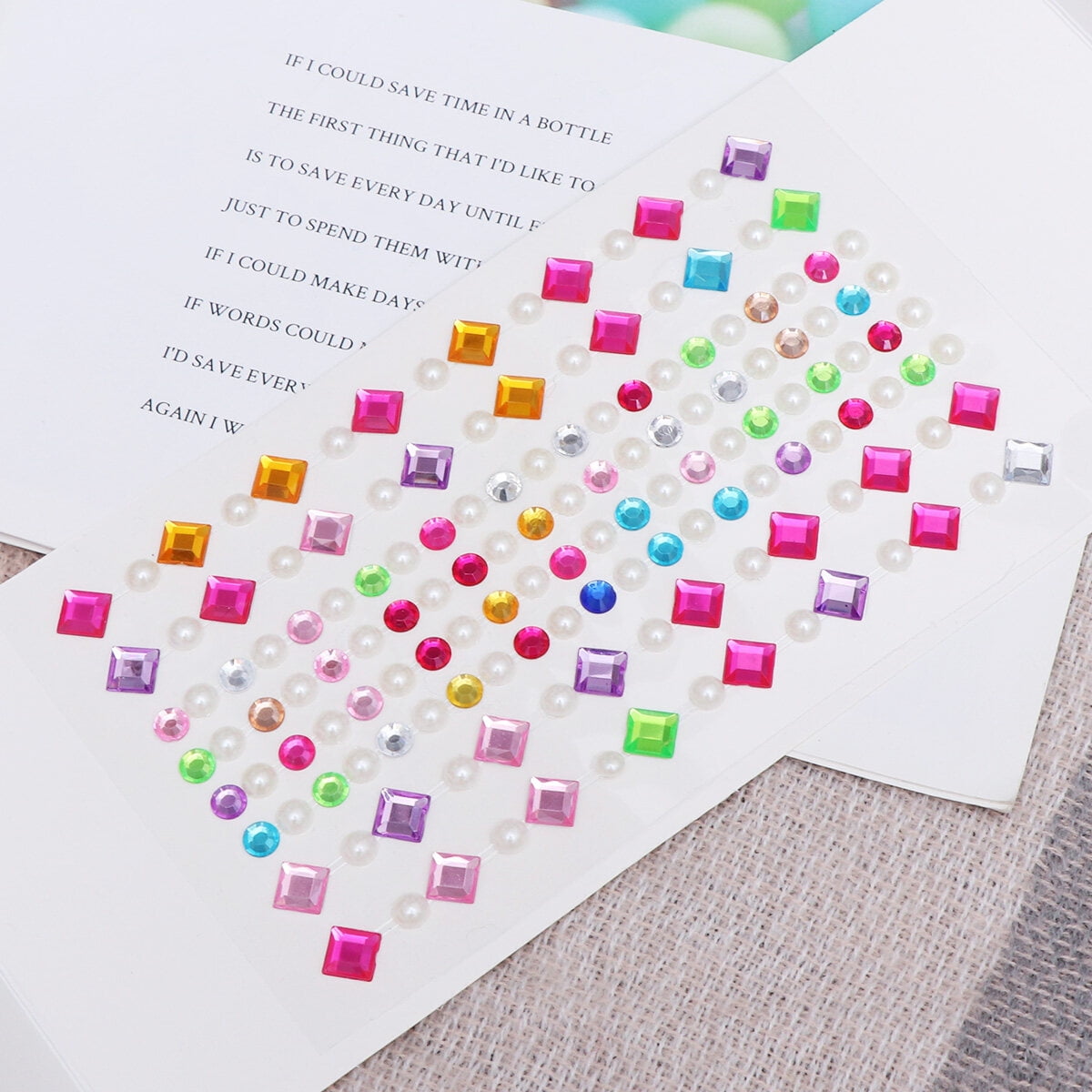 Pearl sticker 4 sheets Kids Sticker DIY Acrylic Imitation Pearl Sticker