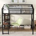 thumbnail image 2 of Metal Loft Bed Full Size | No Box Spring Needed, Space Saver | Home Office, 2 of 2