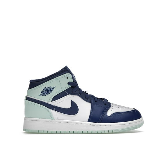 Jordan Kid's 1 Mid Mystic Navy Mint Foam Shoes, from StockX