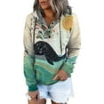 thumbnail image 1 of Sweat à Capuche d'Hiver pour Femmes, Pull de Mode Mi-Long, Blouse Ample Imprimée de Noël, Pull de Noël, Cardigan à Col Rond Chaud, 1 of 4