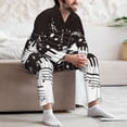 thumbnail image 7 of Susaid Piano Keys With Musical Notes Print Men's Long Sleeve Pajama Set, Two-Piece Button-Down Loungewear PJs Set, Comfortable Sleepwear for Relaxation-Medium, 7 of 7