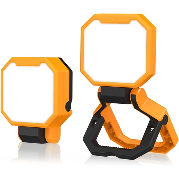 Work Light - 2pack 40W 4000Lumens -  Hook Folding Portable  Work Light - Mechnic Light for  Repairing Camping Working and Hurricane (Yellow)