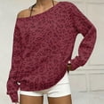 thumbnail image 3 of 2026 Leopard Sweatshirt for Womens Off The Shoulder Oversized Tops, L, 3 of 5