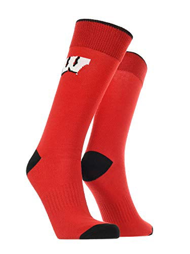 Red NCAA Wisconsin Badgers Tube Socks 