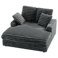 thumbnail image 4 of Oversized Chaise Lounge Chair Indoor, Upholstered Sofa Bed with Throw Pillows and Armrests, Sleeper Chair for Living Room, Bedroom,Light Grey, 4 of 8