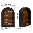thumbnail image 2 of HIUU Black Arched Bookcase,Short Wide Bookshelf,Short Corner Bookshelf,Arched Display Cabinet with Open Shelf for Bedroom, Living Room, 2 of 7