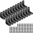 thumbnail image 1 of Soporte de fijación MACHAO soportes en forma de L de metal negro 20 piezas 30x30x16 mm, 1 of 5