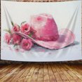 thumbnail image 2 of Pink Western Tapestry, Funny Hot Pink Cowgirl Hat Tapestry for Bedroom, Preppy Howdy Cowgirl Tapestry Aesthetic Wall Hanging for Teen Girls Women College Dorm Living Room Party Decor, 70X60IN, 2 of 5