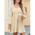 thumbnail image 5 of SOMER Casual Dresses for Women, Fall Winter A-Line Midi Dresses for Women 2025 Crewneck Button Up, Cute Long Sleeve Dress for Women, 5 of 6