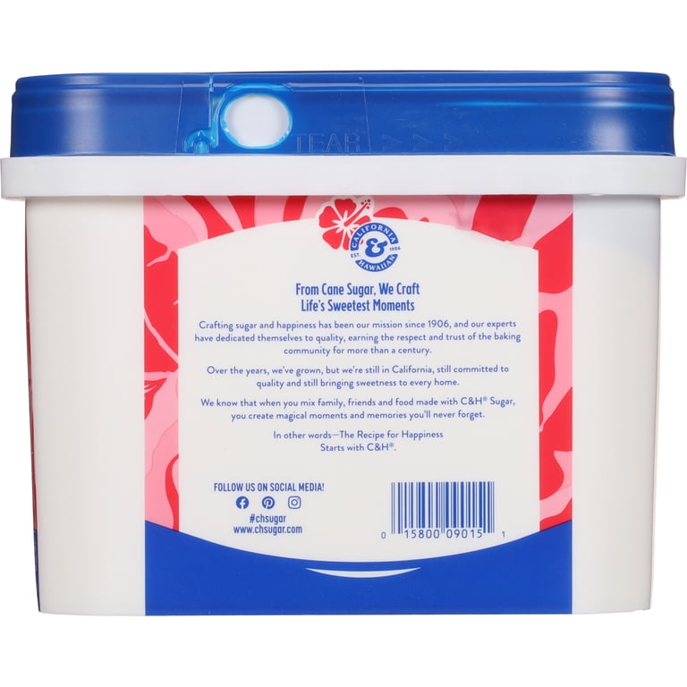 C&H Premium Pure Cane Granulated Sugar, 3.5 lb Easy Baking Tub