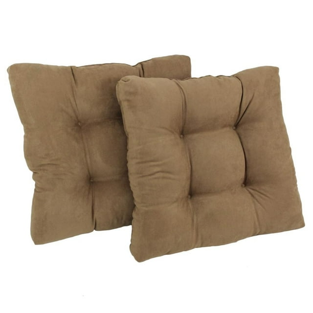 Coussin de Chaise de Salle à Manger Capitonné en Microsuède Carré de 19 Po (Ensemble de Deux)