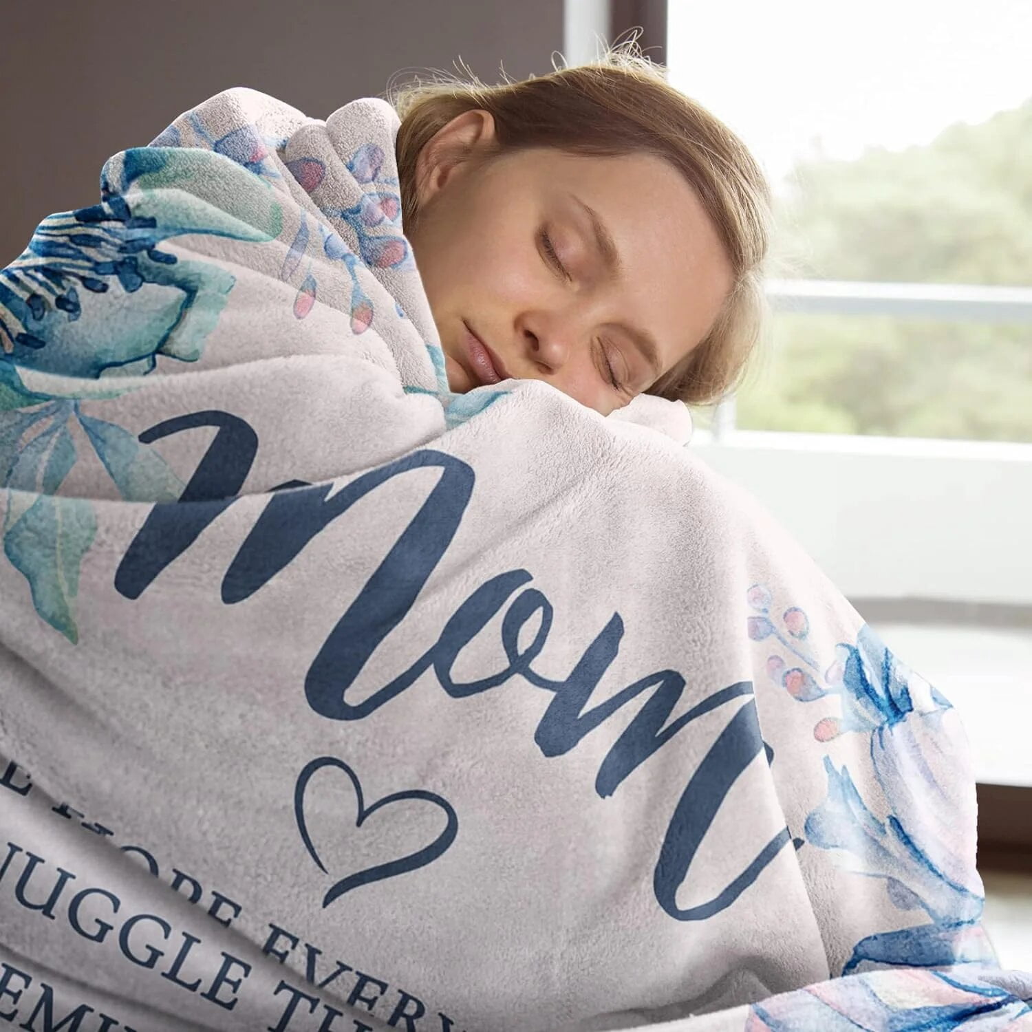 NICKSUN Blanket Gifts for Mom, Mom Birthday Gifts, Mother's Day Gifts from Daughter Son, We Love You Mom Throw Blankets Present 50" x 60"