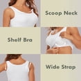 thumbnail image 4 of CHOK Camisoles à Soutien-Gorge Intégré pour Femmes, Bretelles Spaghetti Ajustables, Débardeur Sans Manches, Hauts d'Été, 4 of 6