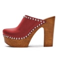 thumbnail image 2 of YDN Women Chunky Platform Round Toe Clogs Mules Rivets Studs Slip On Cork High Heels Slides Sandals Dressy Prom Daily Shoes Size 6.5 Red, 2 of 4