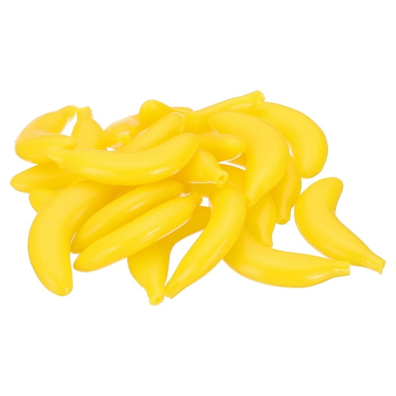 Uxcell 20 Pcs Artificial Mini Banana, Plastic Lifelike Fake Fruit Model Small Banana