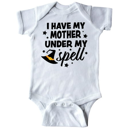 

Inktastic I Have My Mother Under My Spell with Cute Witch Hat Gift Baby Boy or Baby Girl Bodysuit