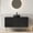 48''Glass Black Vessel, variant on LHSHID 48"Freestanding Black Plywood Cabinet with 3 Drawers and 2 Doors,Black Sintered Stone Top,NO Basin,NO Faucet and Sink Cover