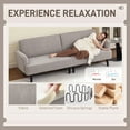 thumbnail image 4 of HOMCOM Modern Couch w Rubberwood Legs, 3 Seater Corduroy Sofa, Light Grey, 4 of 10