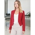 thumbnail image 2 of INSPIRE CHIC Veste Blazer Courte Sans Col pour Femme, de Travail/bureau/affaires Décontracté, 2 of 6