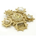 thumbnail image 4 of Pre-Owned CHANEL Coco Mark Tweed Faux Pearl Bijou Rhinestone Pin Brooch GP Gold 05A, 4 of 6