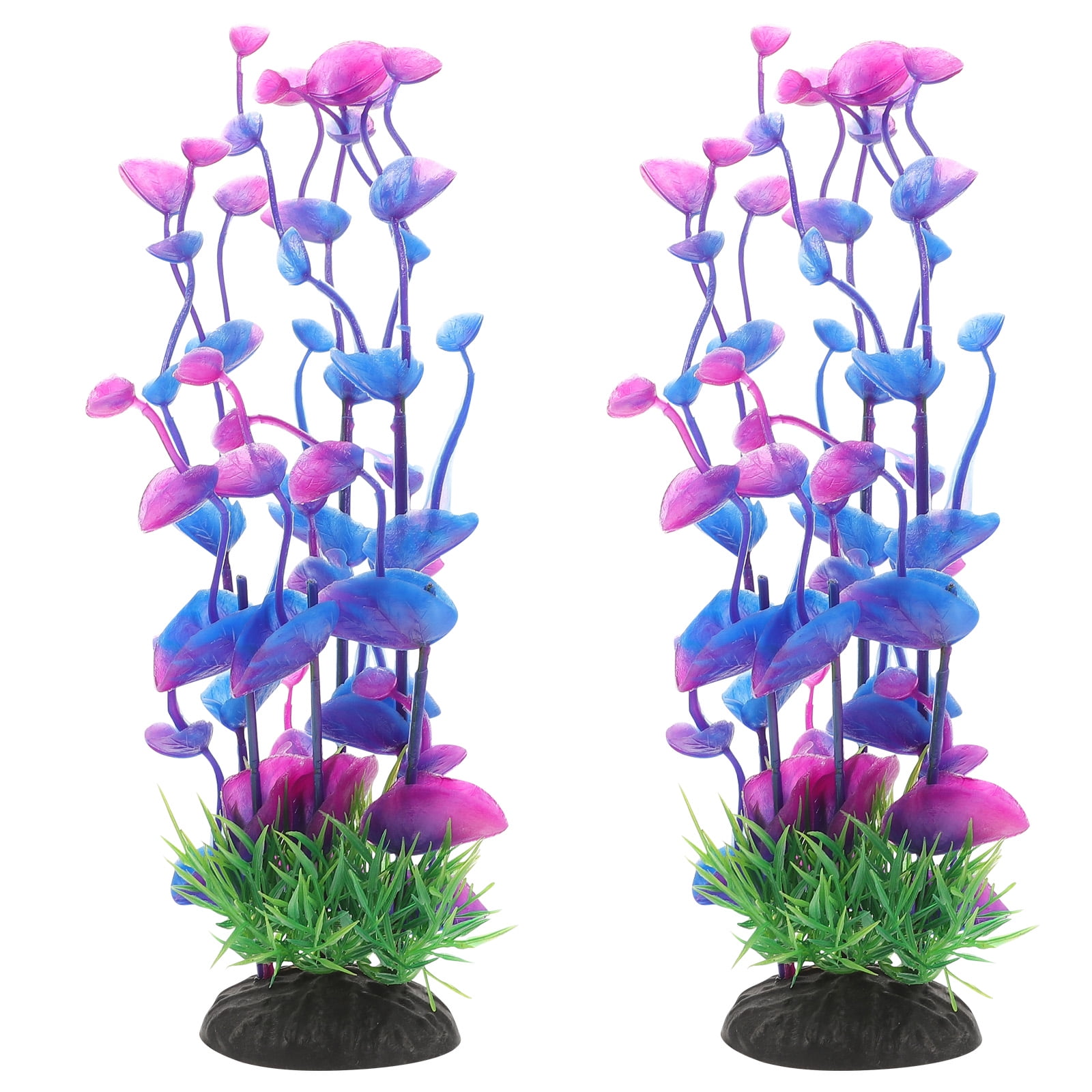 2Pcs Plastic Fish Tank Decor Fish Tank Fake Plants Small Fish Tank