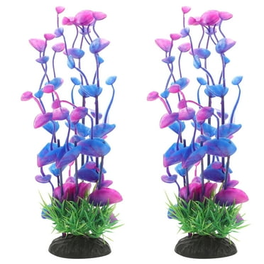 2Pcs Plastic Fish Tank Decor Fish Tank Fake Plants Small Fish Tank Decorations Betta Fish Tank Accessories