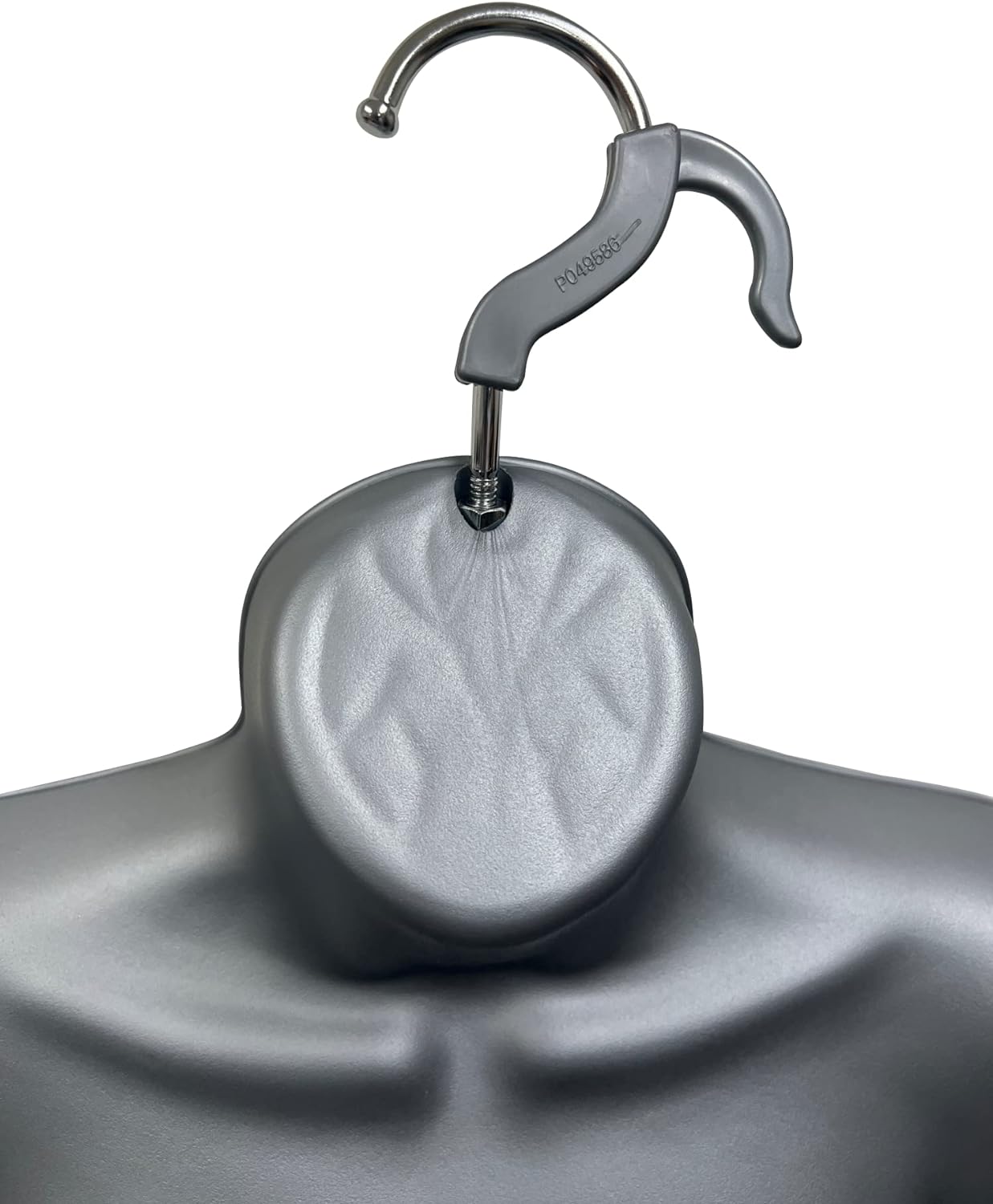 DisplayTown 2 Gray Female Mannequin Injection Form Half Rounded Waist Body Torso Dress Form with Only Hanging Hook, S-M Sizes